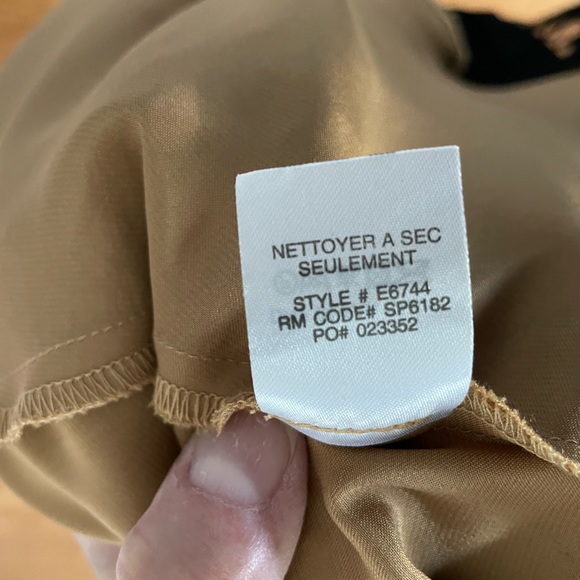 Laundry by Shelli Segal Black Cocktail Dress with Overlay over Gold Sheath - Picture 8 of 9